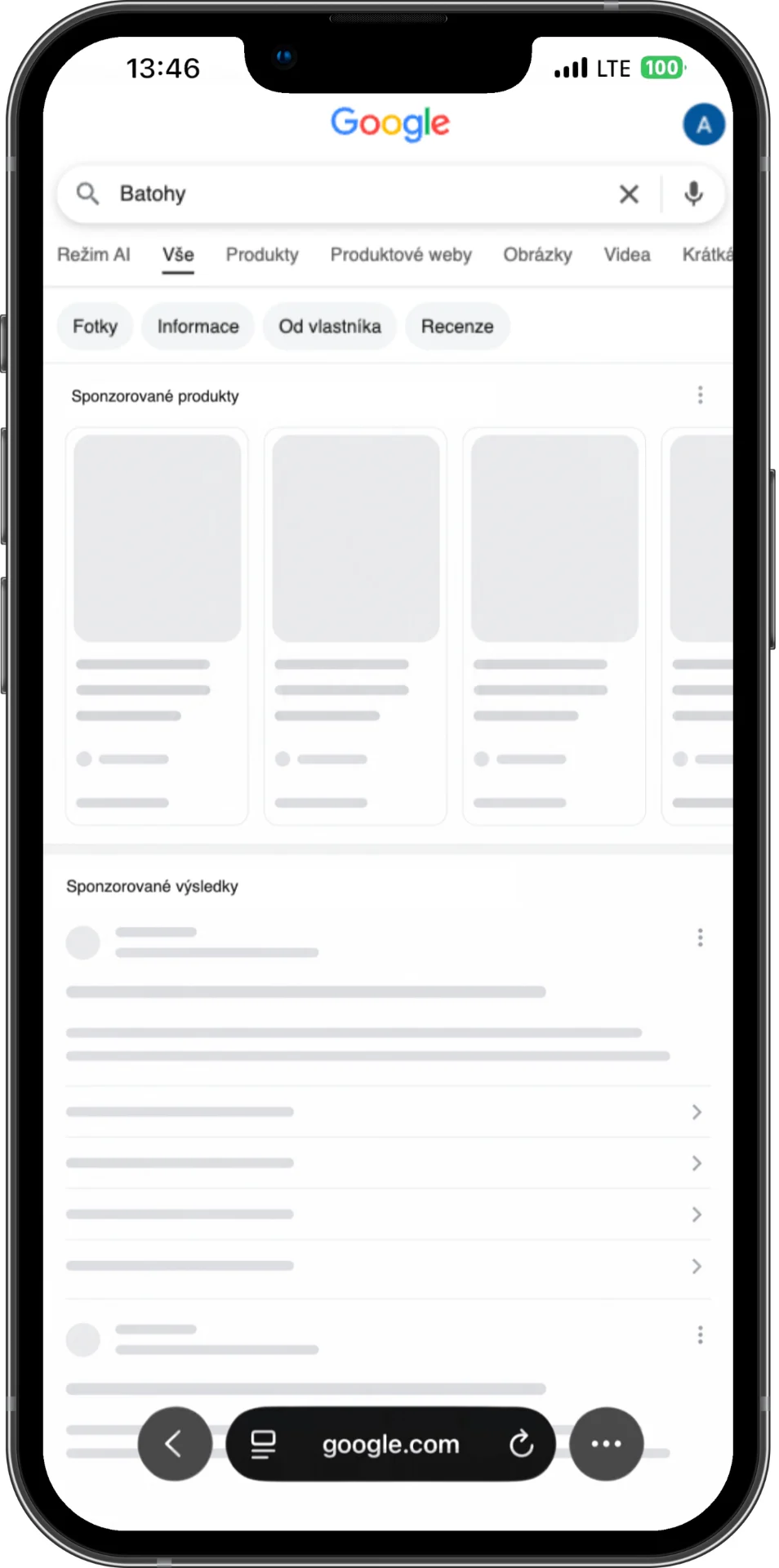 Vizualizace mobil Google Ads PPC